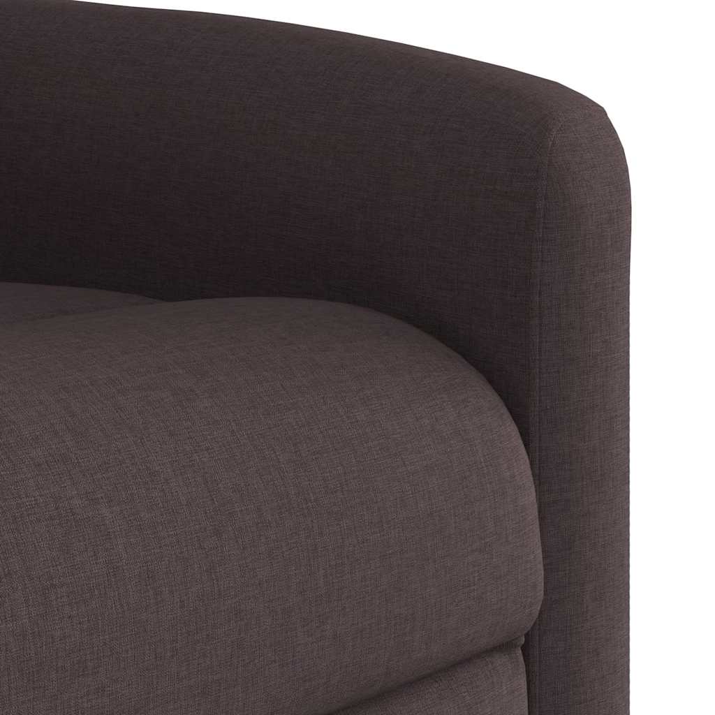 vidaXL Fauteuil de massage électrique releveur en tissu marron foncé