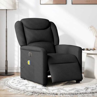vidaXL Fauteuil de massage électrique Noir Tissu