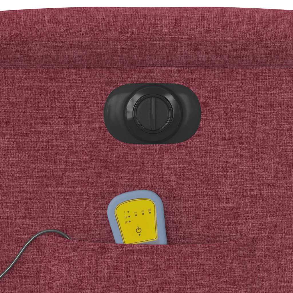 vidaXL Fauteuil de massage électrique en tissu rouge bordeaux