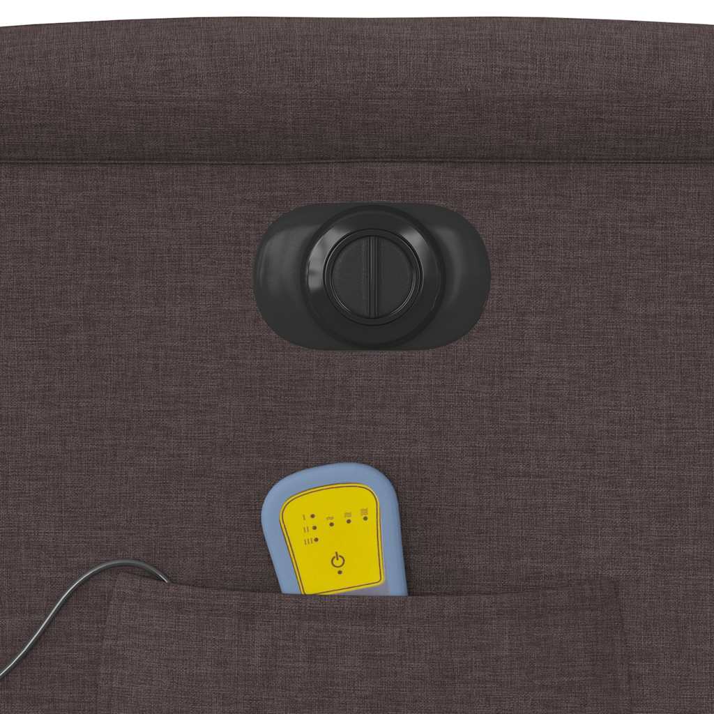 vidaXL Fauteuil de massage électrique marron foncé en tissu