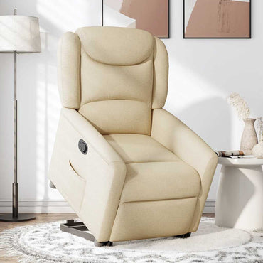 vidaXL Fauteuil relax électrique crème en tissu
