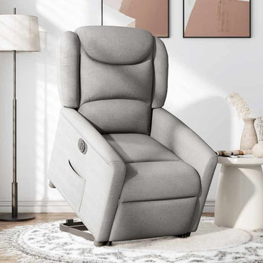 vidaXL Fauteuil releveur électrique gris nuage en tissu