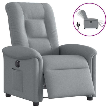 vidaXL Relaxsessel Elektrisch Hellgrau Stoff