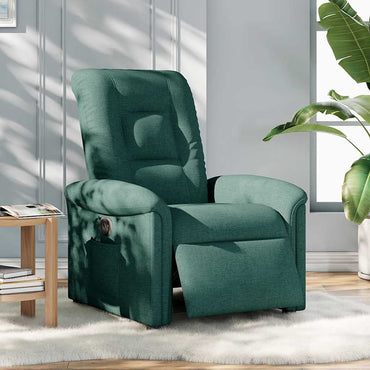 vidaXL Fauteuil relax électrique Vert foncé Tissu
