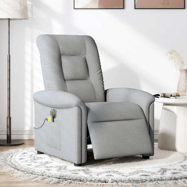 vidaXL Fauteuil de massage électrique Gris clair Tissu