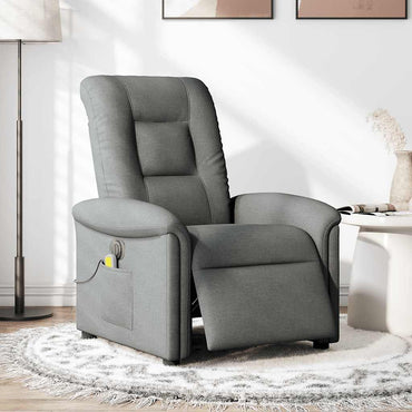vidaXL Massagesessel Elektrisch Dunkelgrau Stoff