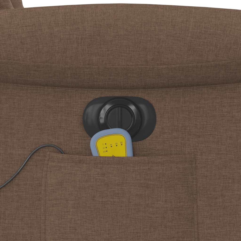 vidaXL Fauteuil de massage électrique marron en tissu