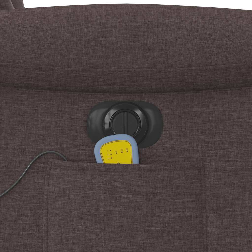 vidaXL Fauteuil de massage électrique marron foncé en tissu