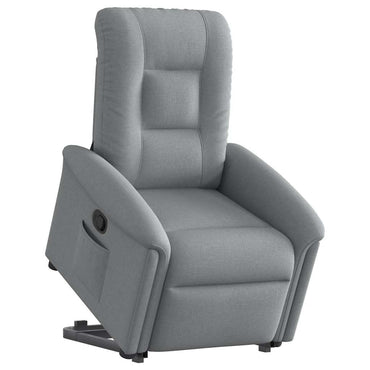vidaXL Relaxsessel mit Aufstehhilfe Hellgrau Stoff