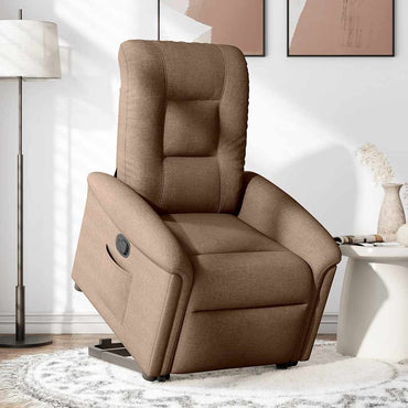 vidaXL Relaxsessel mit Aufstehhilfe Braun Stoff