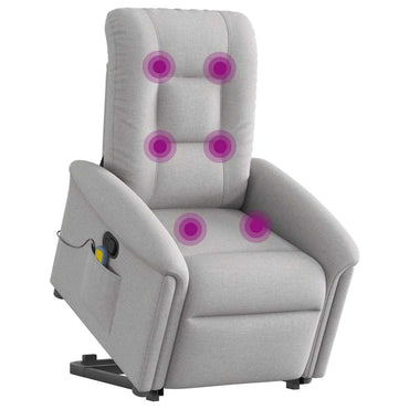 vidaXL Fauteuil de massage inclinable avec fonction de levage Gris nuage Tissu