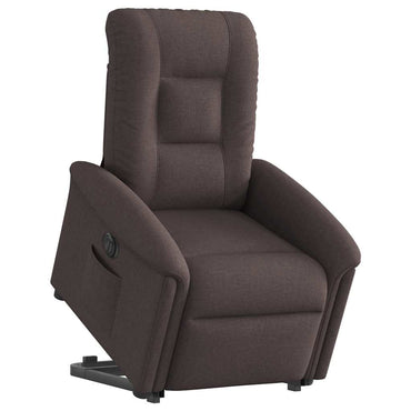 vidaXL Relaxsessel mit Aufstehhilfe Elektrisch Dunkelbraun Stoff