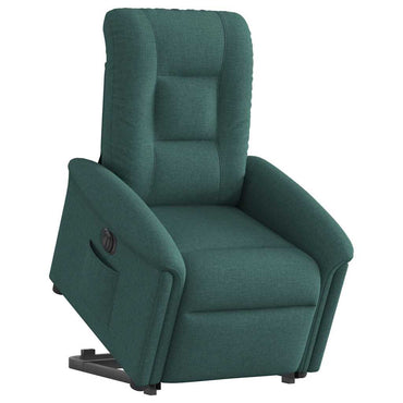vidaXL Fauteuil releveur électrique en tissu vert foncé