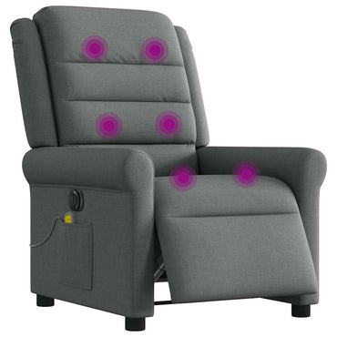 vidaXL Fauteuil de massage électrique Gris foncé Tissu
