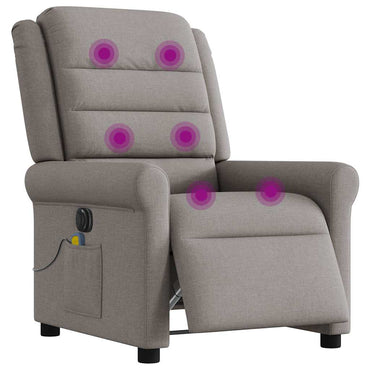 vidaXL Fauteuil de massage électrique en tissu taupe