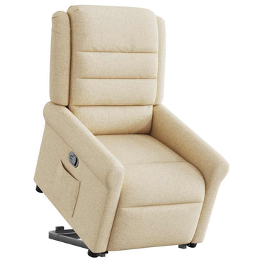 vidaXL Fauteuil relax électrique crème en tissu