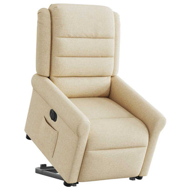 vidaXL Relaxsessel mit Aufstehhilfe Elektrisch Creme Stoff