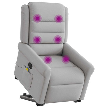 vidaXL Massagesessel mit Aufstehhilfe Elektrisch Wolkengrau Stoff