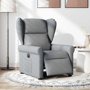 vidaXL Fauteuil relax électrique Gris clair Tissu