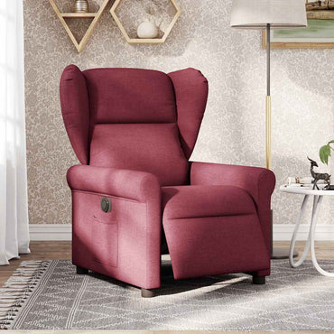 vidaXL Fauteuil relax électrique tissu rouge bordeaux