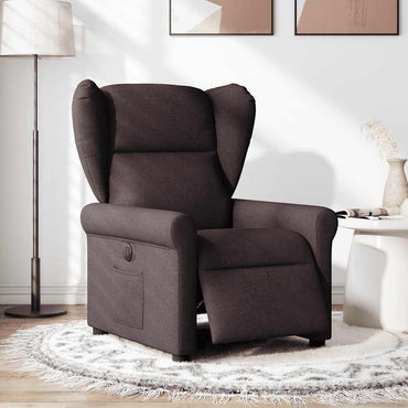 vidaXL Fauteuil relax électrique marron foncé en tissu
