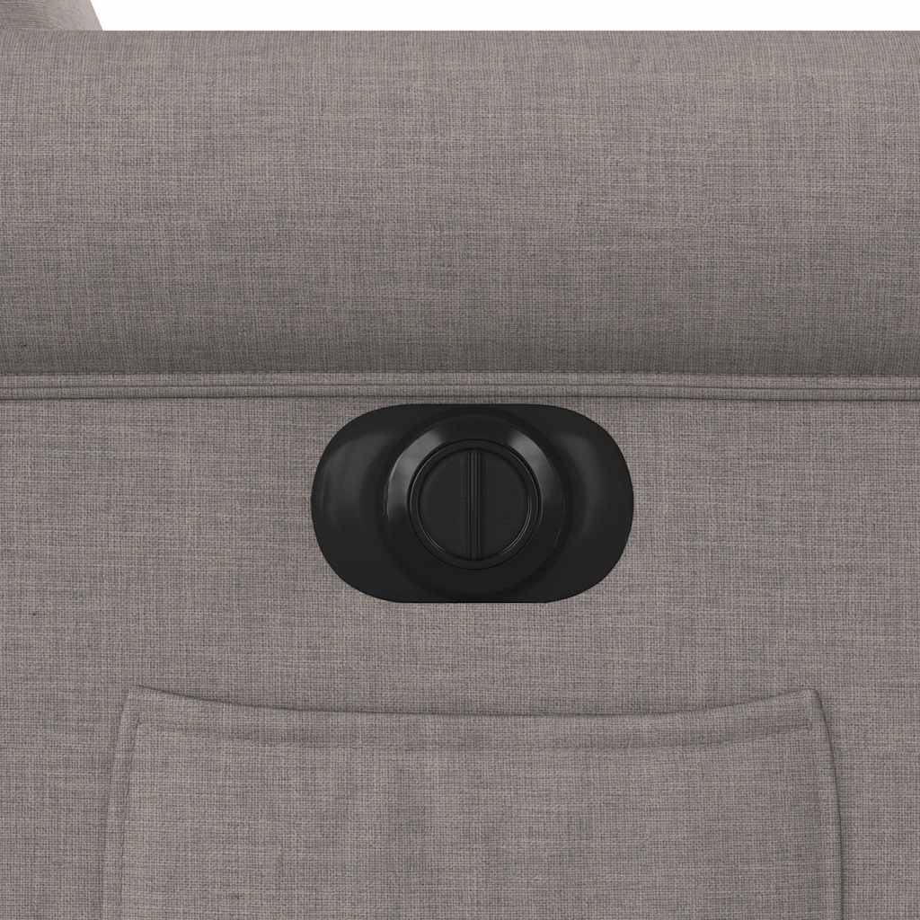 vidaXL Fauteuil relax électrique tissu taupe