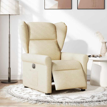 vidaXL Fauteuil de relaxation électrique crème tissu