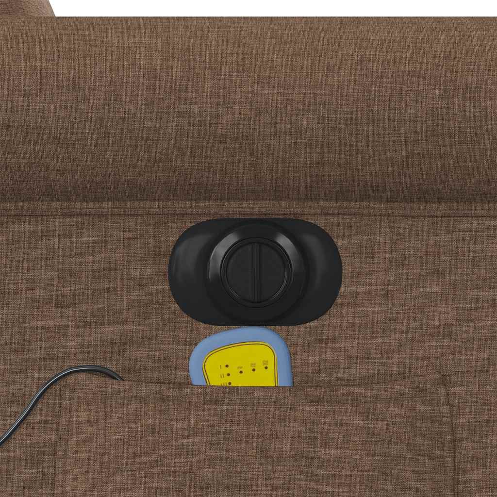 vidaXL Fauteuil de massage électrique marron en tissu