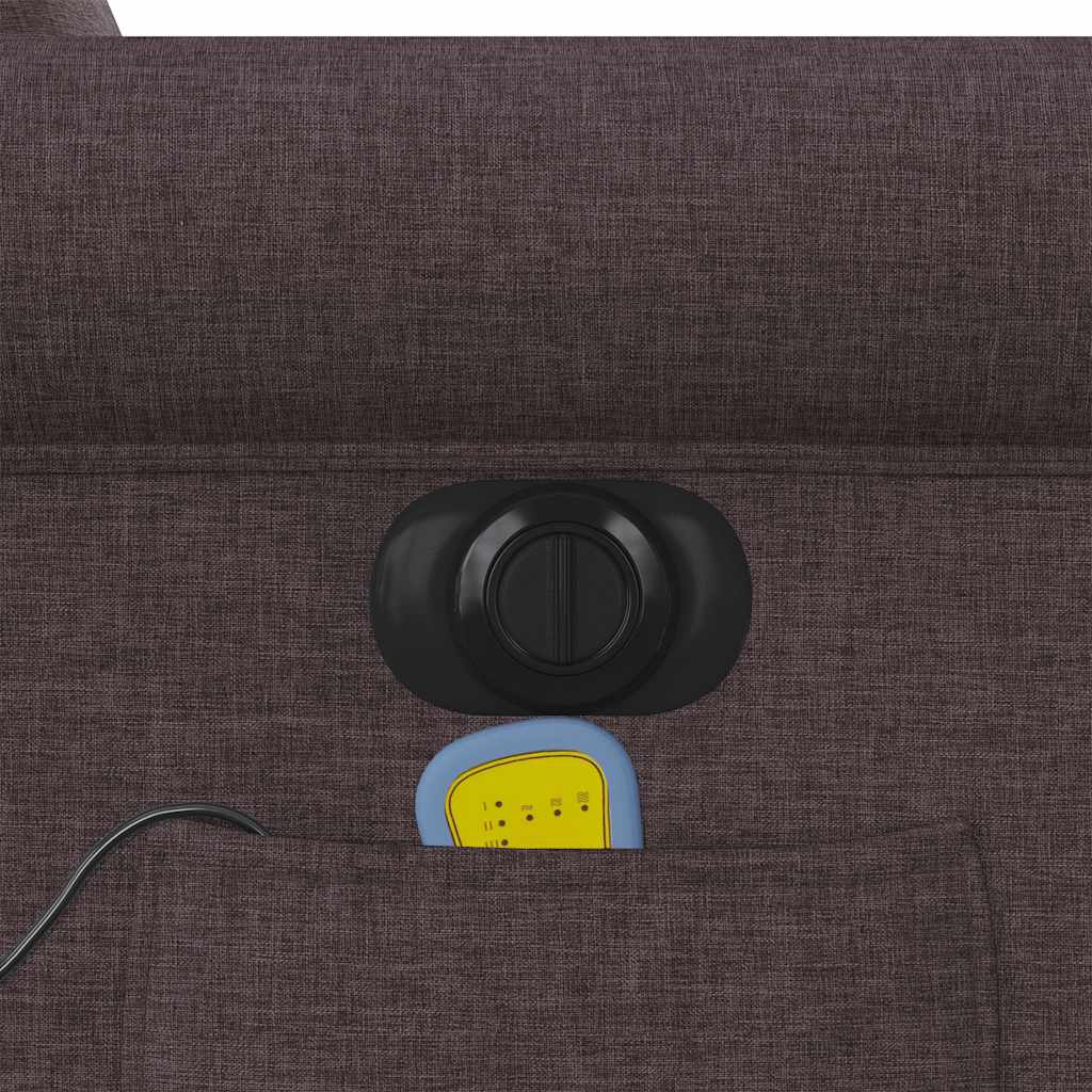 vidaXL Fauteuil de massage électrique marron foncé en tissu