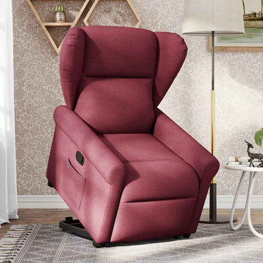 vidaXL Fauteuil releveur rouge bordeaux en tissu