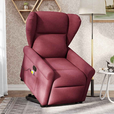 vidaXL Fauteuil de massage inclinable avec fonction de levage en tissu bordeaux