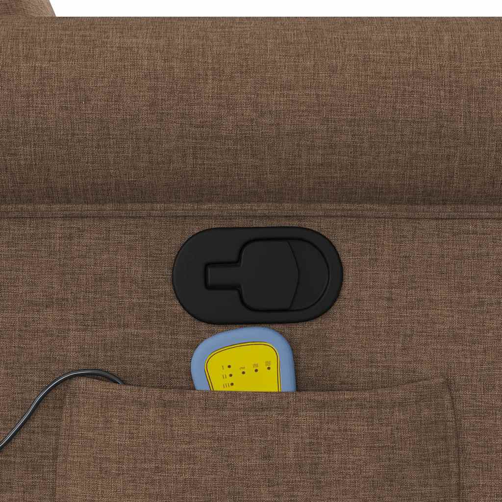 vidaXL Fauteuil de massage releveur tissu marron