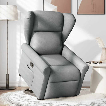 vidaXL Fauteuil de relaxation électrique releveur gris clair en tissu