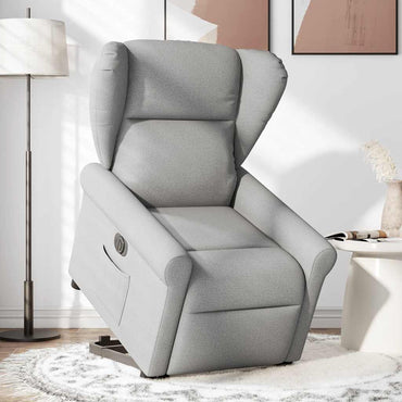 vidaXL Fauteuil releveur électrique gris nuage en tissu