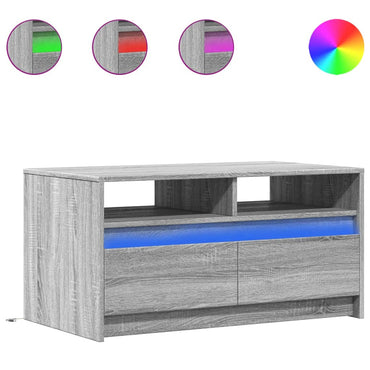 vidaXL LED-Couchtisch Grau Sonoma Holzwerkstoff