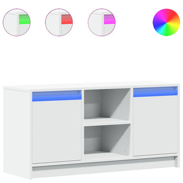 Meuble TV vidaXL avec éclairage LED blanc 100x34x50 cm aggloméré