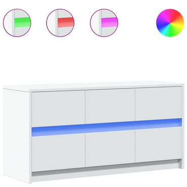 Meuble TV vidaXL avec éclairage LED blanc 100x34x50 cm aggloméré