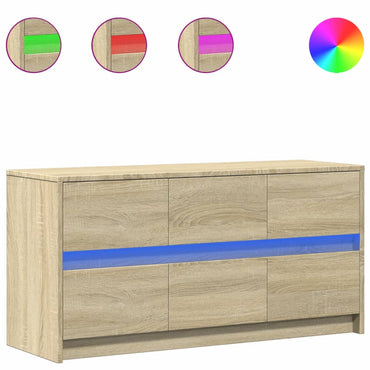 Meuble TV vidaXL avec éclairage LED chêne Sonoma 100x34x50 cm