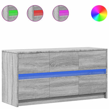 Meuble TV vidaXL avec éclairage LED Gris Sonoma 100x34x50 cm