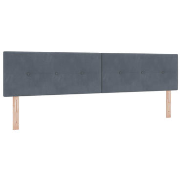vidaXL LED Kopfteil mit LED-Lichtleisten Grau 200 cm Polyester