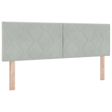 vidaXL LED Kopfteil Hellgrau 144 cm Kunstleder