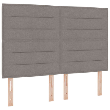 vidaXL LED Kopfteil mit LED-Lichtleisten Taupe 144 cm Polyester