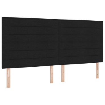 vidaXL LED Kopfteil mit LED-Lichtleisten Schwarz 200 cm Polyester