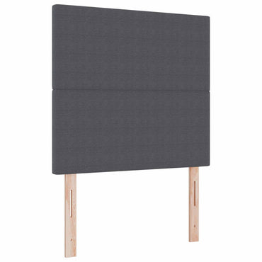 vidaXL LED Kopfteil mit LED-Lichtleisten Dunkelgrau 90 cm Polyester