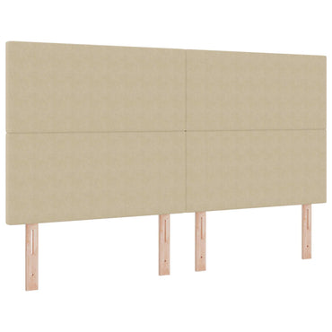 vidaXL LED Kopfteil mit LED-Lichtleisten Grau-Grün 180 cm Polyester