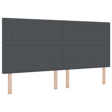 vidaXL LED Kopfteil mit LED-Lichtleisten Dunkelgrau 200 cm Polyester