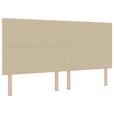 vidaXL LED Kopfteil mit LED-Lichtleisten Grau-Grün 200 cm Polyester