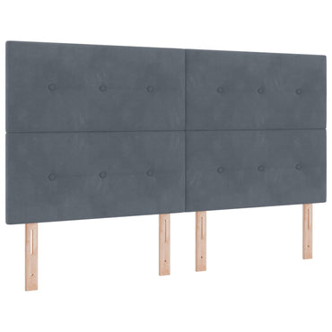 vidaXL LED Kopfteil mit LED-Lichtleisten Grau 180 cm Polyester
