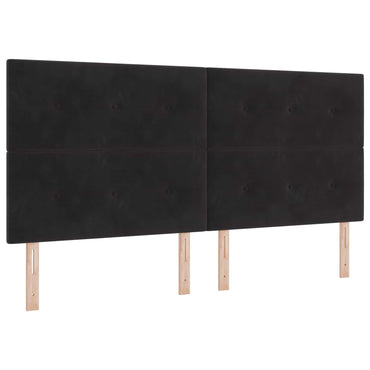vidaXL LED Kopfteil mit LED-Lichtleisten Schwarz 200 cm Polyester