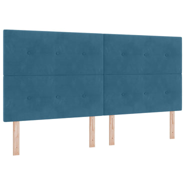 vidaXL LED Kopfteil mit LED-Lichtleisten Blau 200 cm Polyester